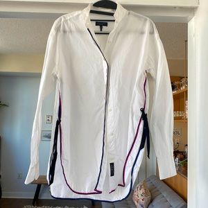 Rag & bone - button down white shirt with side opening details